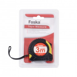 Ролетка Foska, гумирана, 3 m, черно-жълта - Продукти за баня и WC