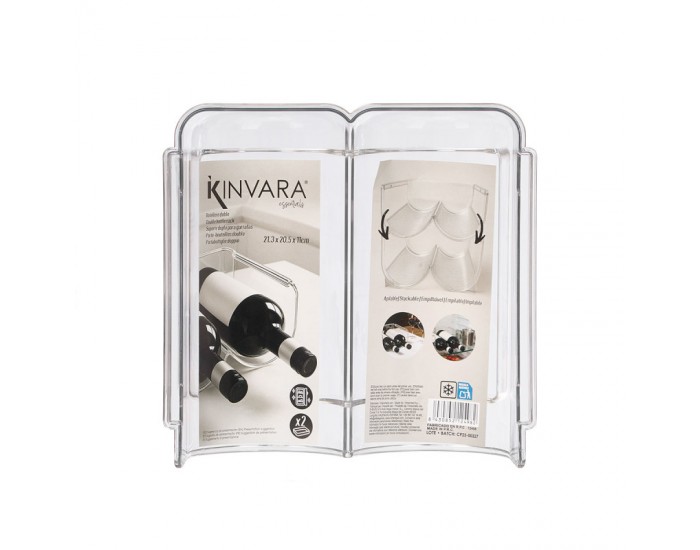 Поставка за бутилки Kinvara, за хладилник, двойна