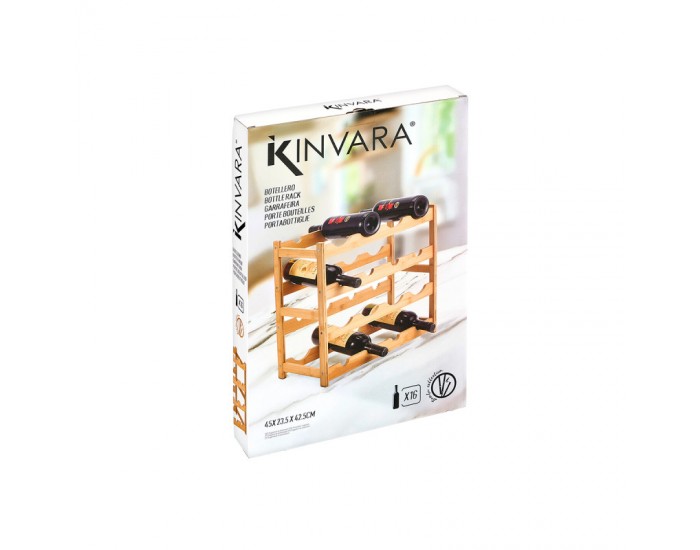 Поставка за бутилки Kinvara, бамбук, за 16 бутилки
