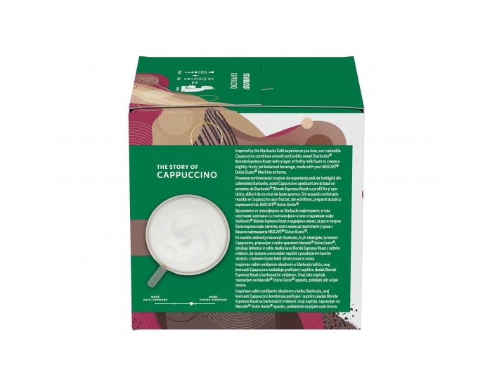 Nescafé Dolce Gusto Кафе капсула Starbucks, Cappuccino, 12 броя