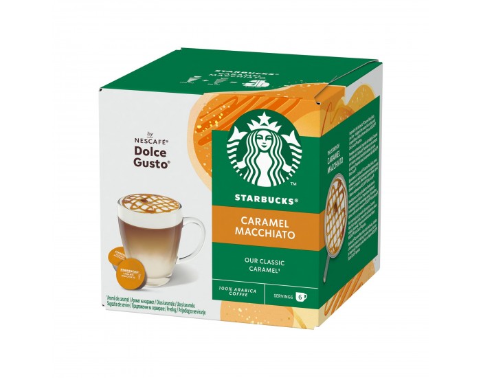 Nescafé Dolce Gusto Кафе капсула Starbucks, Caramel Macchiato, 12 броя