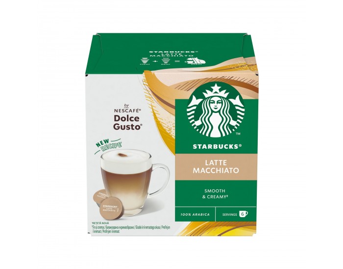 Nescafé Dolce Gusto Кафе капсула Starbucks, Latte Macchiato, 12 броя
