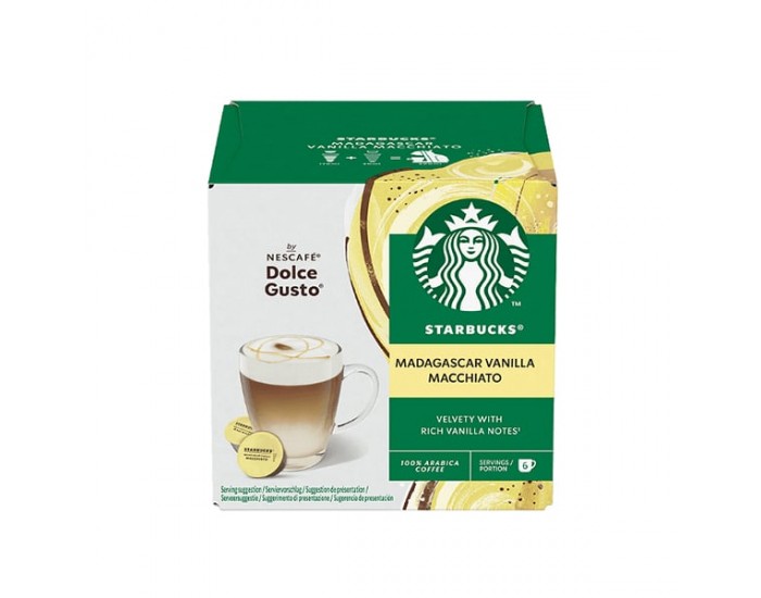 Nescafé Dolce Gusto Кафе капсула Starbucks, Vanilla Macchiato, 12 броя