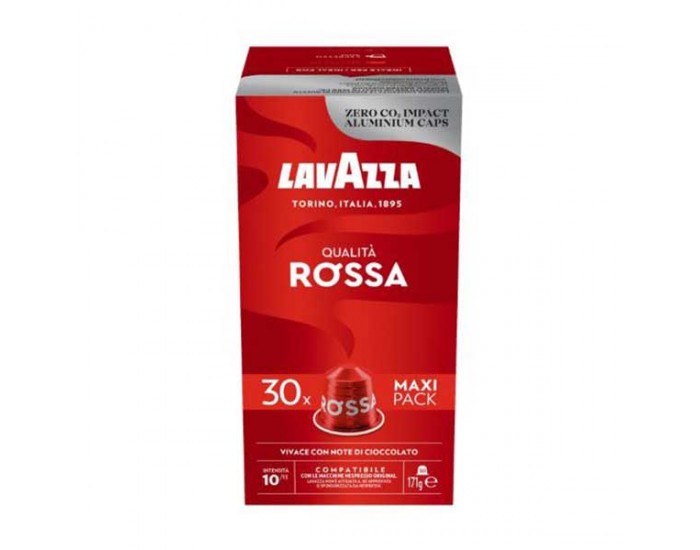 Lavazza Кафе капсула Nespresso, Qualita Rossa Maxi, стандарт, 30 броя