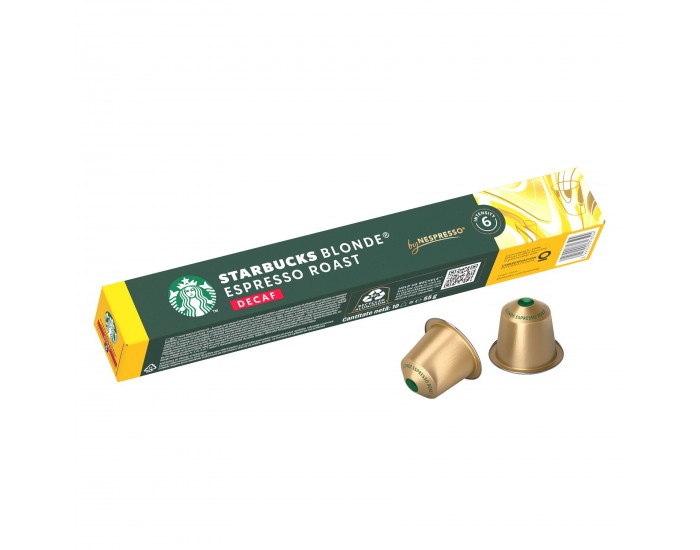 Starbucks Кафе капсула Blonde Espresso Decaffeinato, безкофеиново, за Nespresso, 10 броя