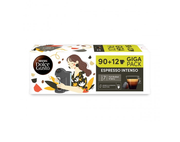 Nescafe Dolce Gusto Кафе капсула Espresso Intenso, Giga pack, 102 броя