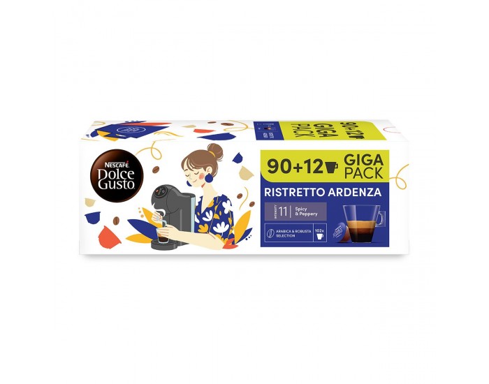 Nescafe Dolce Gusto Кафе капсула Ristretto Ardenza, Giga pack, 102 броя