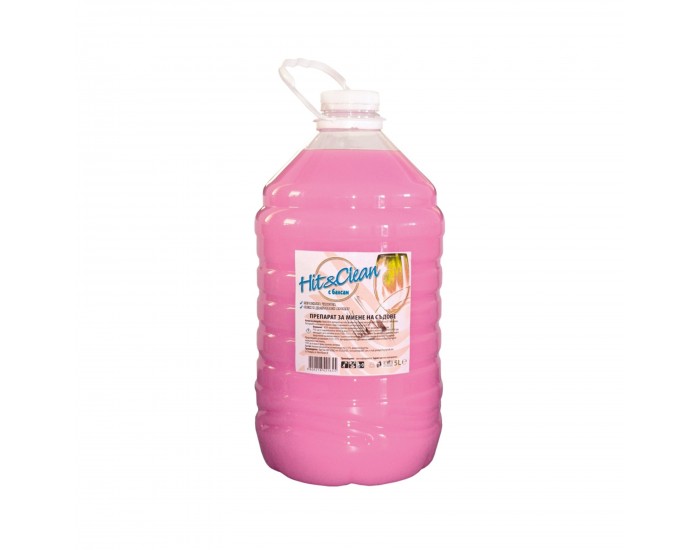 Препарат за миене на съдове Hit&Clean, 5 l, с балсам и аромат на горски плодове