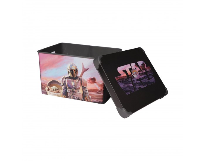 Disney Комплект The Mandalorian, кутия за съхранение 20 L, възглавница Mickey, кутия за храна Mickey, настолна игра, стъклена и порцеланова чаша