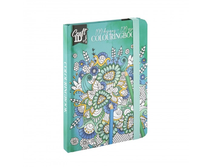 Craft ID Книжка за оцветяване - Цветя, 50 листа, зелена