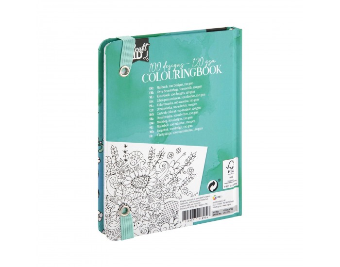 Craft ID Книжка за оцветяване - Цветя, 50 листа, зелена