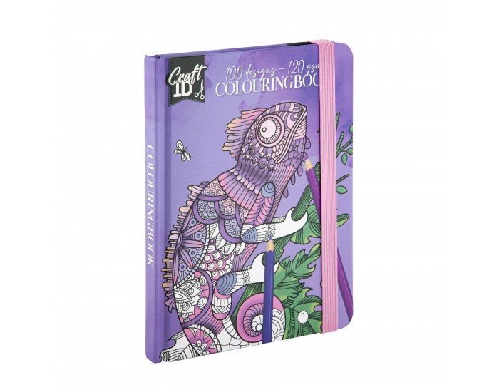 Craft ID Книжка за оцветяване - Хамелеон, 50 листа, лилава