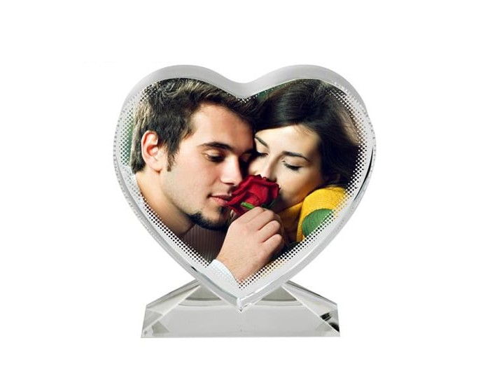 BESTSUB Кристал Сърце, 10.5 х 11 х 3.5 cm, с възможност за персонализация