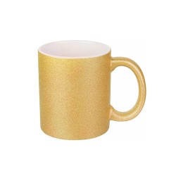 BESTSUB Чаша, глитер, златиста, 330 ml, с възможност за персонализация - Декорации