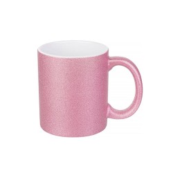 BESTSUB Чаша, глитер, розова, 330 ml, с възможност за персонализация - Декорации