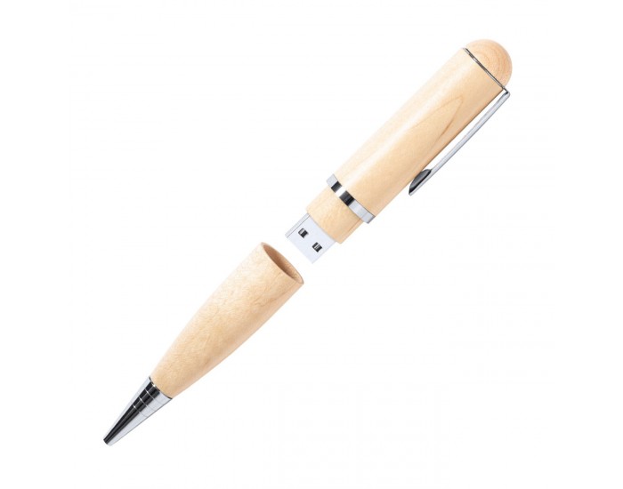 Cool USB флаш памет Kornon, 16 GB, с химикалка, дървена
