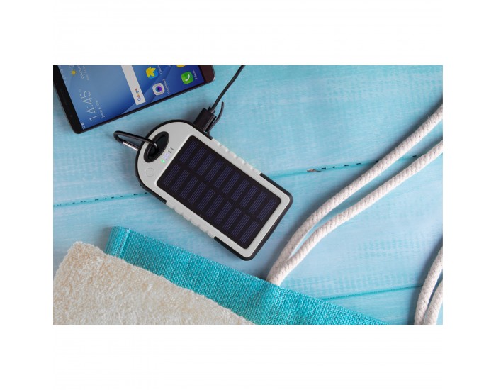 Cool Мобилна батерия Durabank Solar, 4000 mAh, бяло-черна