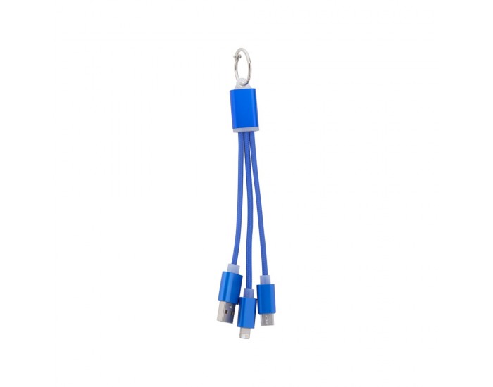 Cool Кабел 3 в 1 USB Scolt, Lightning, micro USB и USB type C, син