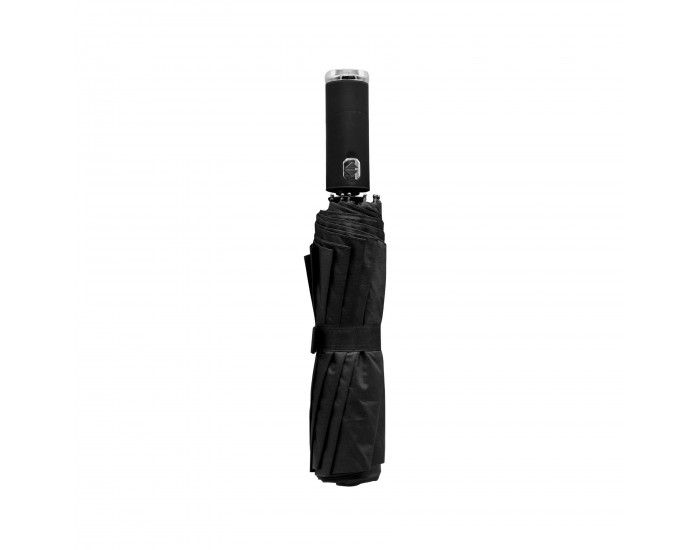 Office 1 Чадър Flashlight, автоматичен, диаметър 102 cm, дръжка-фенер, черен