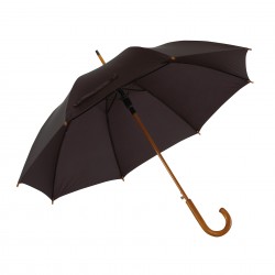 Office 1 Чадър, автоматичен, с извита дървена дръжка, 103 cm, черен - Аксесоари за пътуване
