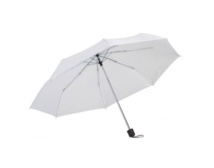 Office 1 Чадър, сгъваем, с пластмасова дръжка, 96 cm, бял