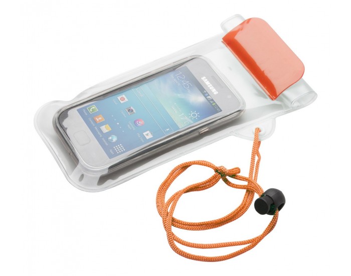 Калъф за телефон Wapro, 95 х 230 mm, прозрачен, оранжев