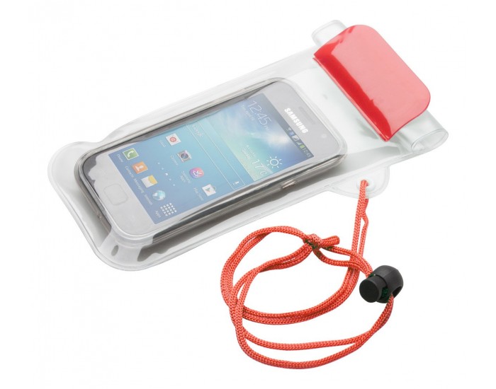 Калъф за телефон Wapro, 95 х 230 mm, прозрачен, червен
