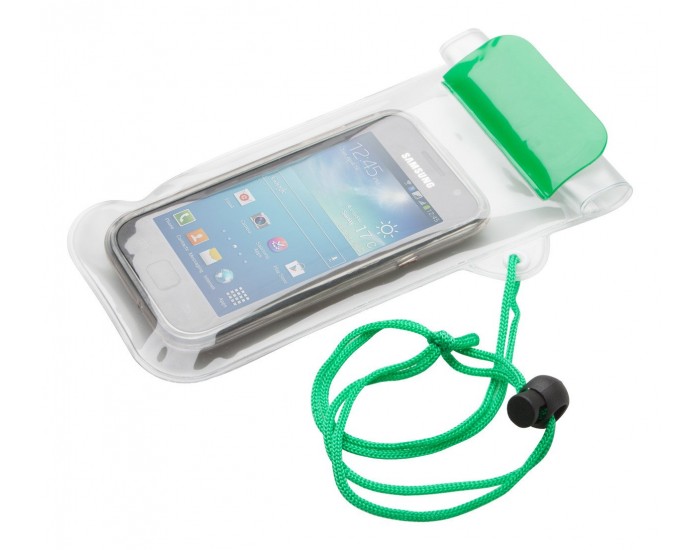 Калъф за телефон Wapro, 95 х 230 mm, прозрачен, зелен