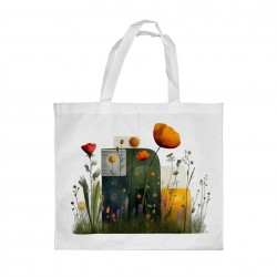 Gift&Go Торбичка Nature - Диви цветя, полиестерна, 38 х 39 cm, бяла - Аксесоари за пътуване