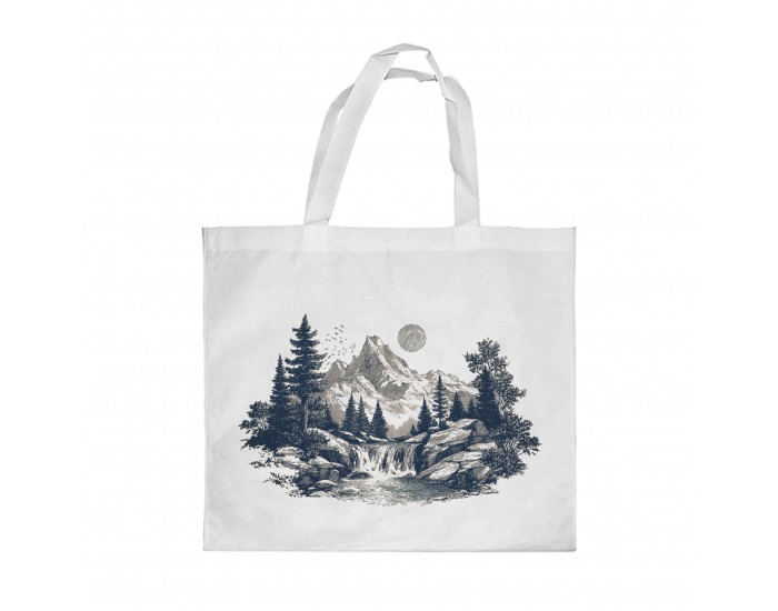 Gift&Go Торбичка Nature - Калиграфия, полиестерна, 38 х 39 cm, бяла