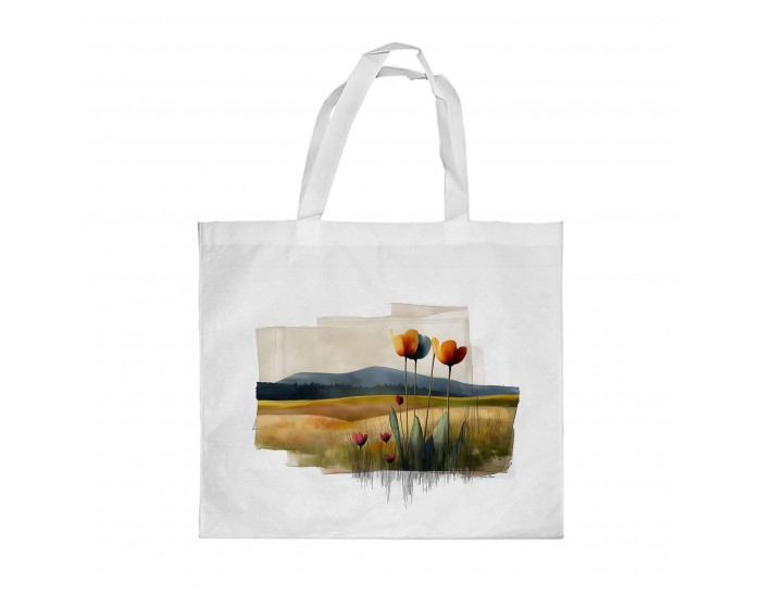 Gift&Go Торбичка Nature - Лалета, полиестерна, 38 х 39 cm, бяла