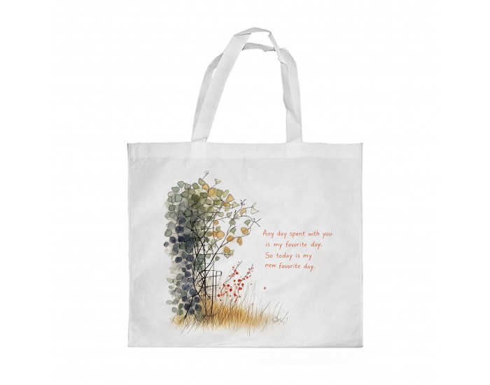 Gift&Go Торбичка Emotion - Any day, полиестерна, 38 х 39 cm, бяла