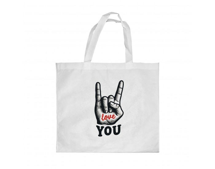 Gift&Go Торбичка Emotion - Хеви метъл, полиестерна, 38 х 39 cm, бяла