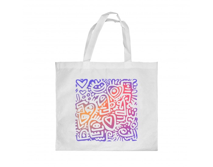 Gift&Go Торбичка Fun - Дудъл, полиестерна, 38 х 39 cm, бяла