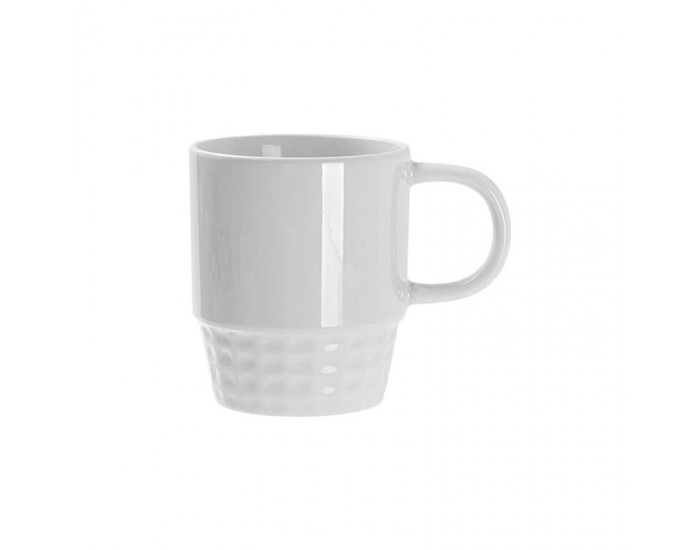 BESTSUB Чаша Stacking, керамична, с дръжка, 300 ml, бяла