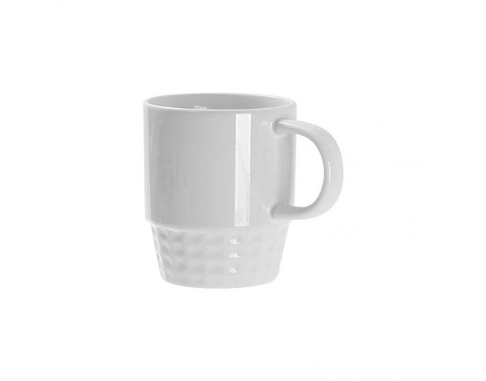 BESTSUB Чаша Stacking, керамична, с дръжка, 300 ml, бяла