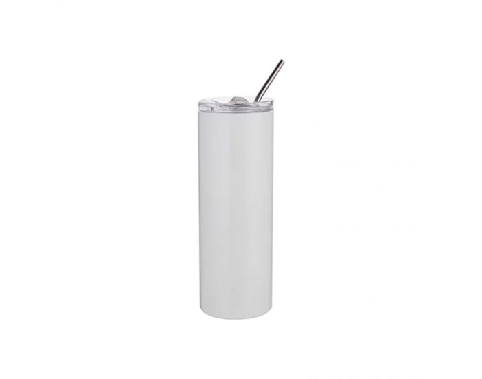 BESTSUB Чаша за път, със сламка, 600 ml, бяла