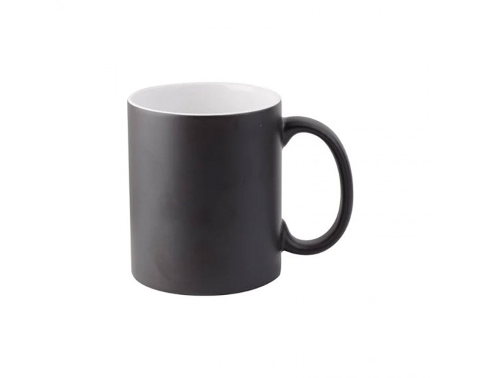 BESTSUB Магическа чаша, керамична, с дръжка, 330 ml, черен мат