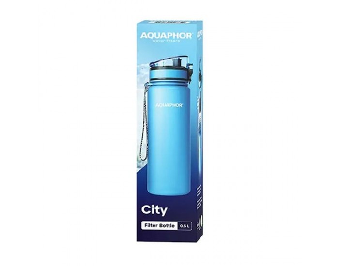 Aquaphor Бутилка City, филтрираща, тританова, 500 ml, синя