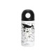 BESTSUB Бутилка, детска, с капак и сламка, 360 ml, бяло-черна