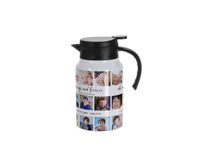 BESTSUB Термокана, с дръжка и капак, 1.5 L, бяло-черна
