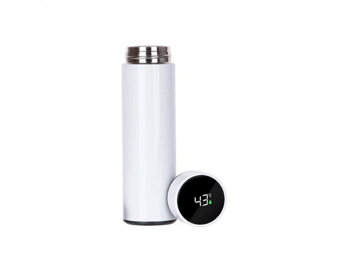 BESTSUB Термос, с температурен индикатор, инокс, 450 ml, бял