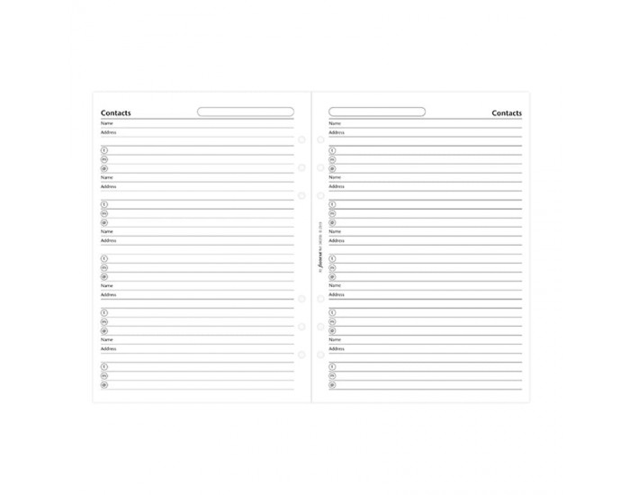 Filofax Пълнител за органайзер, A5, за имена, адреси и телефони