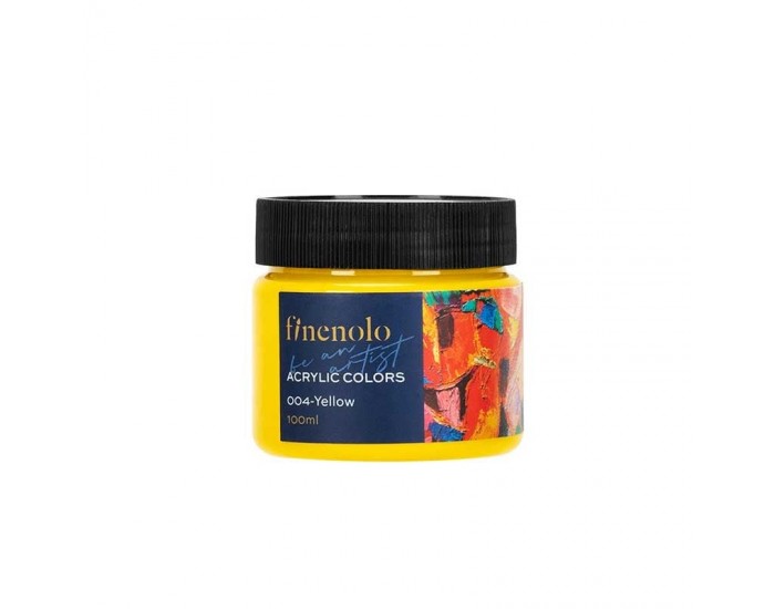 Deli Акрилна боя Finenolo, в бурканче, 100 ml, жълта