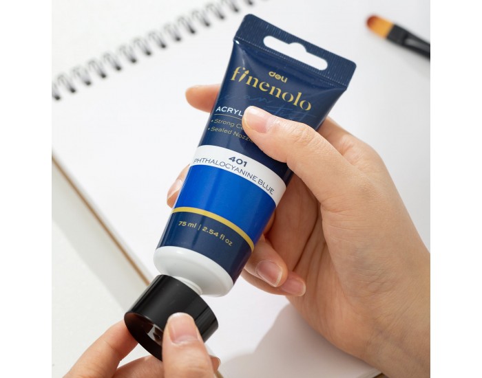 Deli Акрилна боя Finenolo, в тубичка, 75 ml, кобалтовосиня