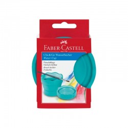 Faber-Castell Чаша за рисуване Clic&Go, сгъваема, тюркоаз - Офис аксесоари
