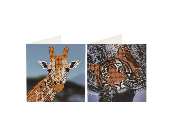 Craft ID Карти Животни, за рисуване с мъниста, 13 х 13 cm, 2 броя