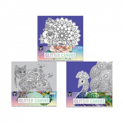Craft ID Платно за оцветяване, покрито с брокат, асорти, 30 х 30 cm, 9 броя - Craft id