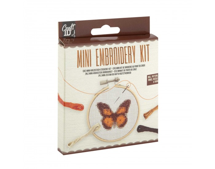 Craft ID Комплект за бродиране Пеперуда, мини, 12.5 х 10 cm
