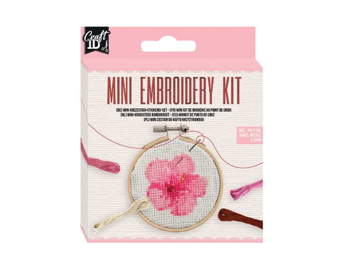 Craft ID Комплект за бродиране Цвете, мини, 12.5 х 10 cm
